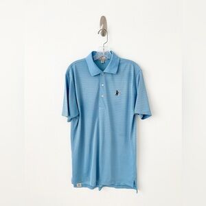 The Stanwich Club Golf Peter Millar Summer Comfort Shirt M Blue Stripe Witch